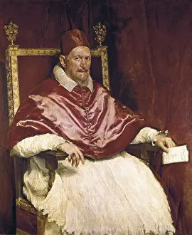 VELAZQUEZ, Diego Rodrguez de Silva (1599-1660). Pope Innocent X. 1650. Baroque art. Oil on canvas. ITALY. Rome. Doria Pamphili Gallery. AISA/Everett Collection**US SALES ONLY**
