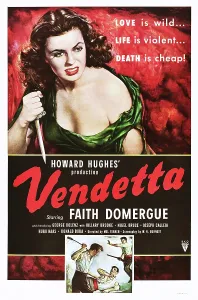 Faith Prints: VENDETTA, top: Faith Domergue, 1950