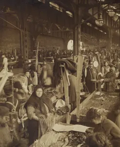 Customers Prints: Vendors selling fish at a market in New York City's
