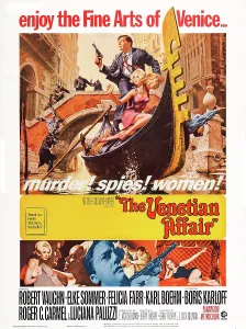 Vaughn Prints: THE VENETIAN AFFAIR, US poster art, top, from left: Robert Vaughn, Elke Sommer, 1967