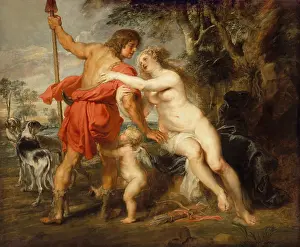 Mythology Prints: VENUS AND ADONIS, by Peter Paul Rubens, 1630-1639, Flemish painting, oil on canvas