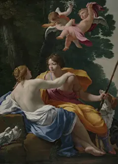 1640s Prints: Venus and Adonis, by Simon Vouet, 1642, French painting, oil on canvas