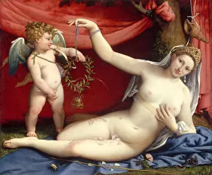 Lorenzo Prints: VENUS AND CUPID, by Lorenzo Lotto, 1520s, Italian Renaissance painting, oil on canvas