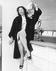 Travel Prints: Vera Ralston, (aka Vera Hruba Ralston), sailing to Germany on the S.S. United States, 1953
