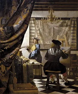 1101artcom Aisa Prints: VERMEER, Johannes (1632-1675). The Artists Studio or The Art of Painting