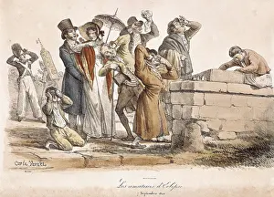 Astronomical Prints: VERNET, Carle (1758-1836). The Lovers of the Eclipse (7th September 1820)