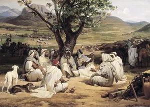 VERNET, Emil-Jean-Horace (1789-1863). Meeting of Arabian Chiefs. 1834. Oil on canvas. FRANCE. Chantilly. Muse Cond (Cond Museum). AISA/Everett Collection**US SALES ONLY**