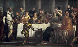 Banquet Prints: VERONESE, Paolo Caliari, called Paolo (1528-1588). The Marriage Feast at Cana. ca. 1560