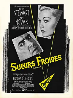 Novak Prints: VERTIGO, (aka SUEURS FROIDES), left to right: James Stewart, Kim Novak, 1958