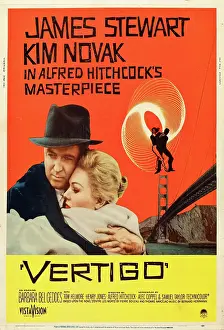Golden Gate Bridge Prints: VERTIGO, James Stewart, Kim Novak, 1958