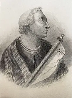 Vespucci Prints: VESPUCCI, Amerigo (1454-1512). Engraving. AISA/Everett Collection**US SALES ONLY**