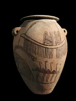 Neolithic Prints: Vessel decorated with flamingos