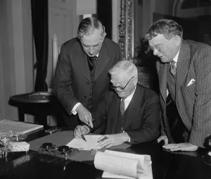 Lcgr1305 Prints: Vice President Garner signing a Neutrality Bill