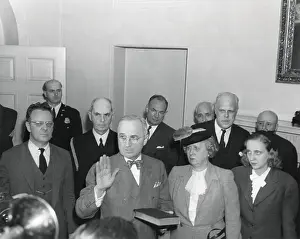Lcgr1410 Prints: Vice-President Harry Truman is taking the oath of office