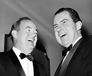 Hubert Prints: Vice President Hubert Humphrey and Former VP Richard Nixon wearing tuxedos