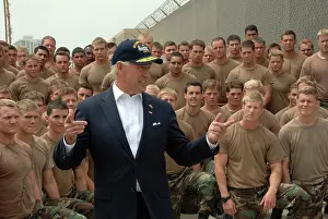 Young Men Prints: Vice President Joe Biden meets with Basic Underwater Demolition/SEAL students at Naval Amphibious Base Coronado