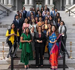 Asian American Prints: Vice President Kamala Harris, joined by White House staff