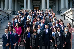 Asian American Prints: Vice President Kamala Harris poses for a photo with White House staff who identify as LGBTQIA+ on Oct