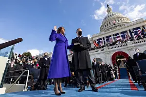 Asian American Prints: Vice President Kamala Harris takes the oath of office as Vice President of the United States