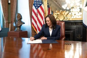 Asian American Prints: Vice President Kamala signs the Juneteenth National Independence Day Act, on June 16, 2021