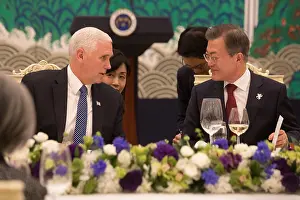 Pence Prints: Vice President Mike Pence attends a dinner with South Korean President Moon Jae-in