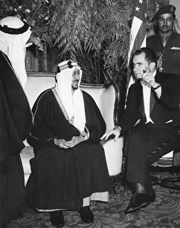 Evening Dress Prints: Vice President Nixon with Saudi Arabia King