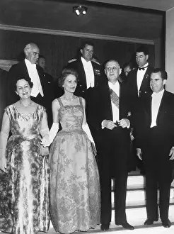 Evening Dress Prints: Vice President and Pat Nixon at a dinner given by the French President Charles DeGaulle