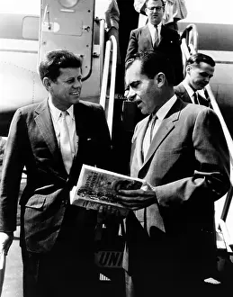 Csu 2012 10 Prints: Vice-President Richard Nixon (right) and Senator John Kennedy at Chicago's Midway Airport