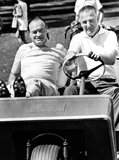 Spiro Prints: Vice President Spiro Agnew and comedian Bob Hope in a golf cart