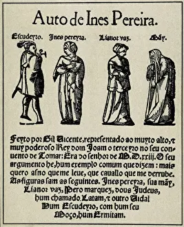 Portugal Prints: VICENTE, Gil (1465-1537). Edition of 'Auto de Ins Pereira'