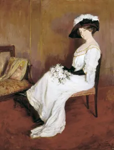 VIDAL i PUIG, Llusa (1876-1918). Portrait of Miss Marta Vidal. Modernism. Oil on canvas. SPAIN. Barcelona. National Art Museum of Catalonia