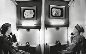 Electronics Prints: Video telephone conversation between an Army Corporal in Centralia