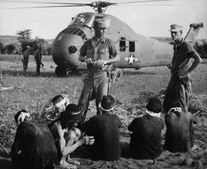 Proxy Wars Prints: Six Viet Cong POWs. US Marines guard prisoners taken during search and destroy operation