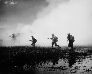 Jungle Warfare Prints: Vietnam War. South Vietnamese troops in combat operations against Communist Viet Cong guerrillas in the marshes of