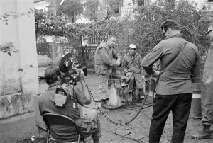 Cronkite Prints: Vietnam War-Tet Offensive. Walter Cronkite of CBS interviewing Professor Mai of the University of Hue