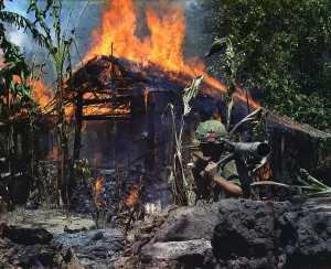 Cigarettes Prints: Vietnam War, My Tho, a Viet Cong base camp