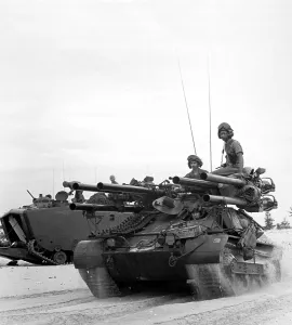 Republic Of Vietnam Prints: Vietnam War. US troops arriving on South Vietnam's Chu Lai beach during the 1965 escalation