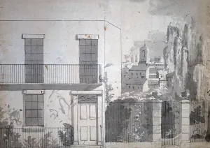 Images Dated 22nd May 2012: View of an American city, showing a home with wrought iron fence