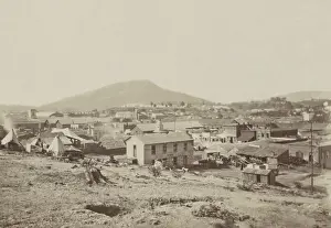 Tennessee Prints: View of Chattanooga with Lookout Mountain in the distance during the US Civil War