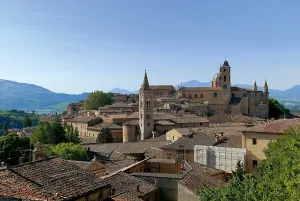 Roof Prints: View of the district of Via Saffi and Via Bramante - Italy, Marche, Pesaro Urbino, Urbino