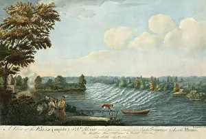 1800s Prints: A VIEW OF THE FALLS OF ST. MARY