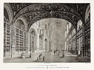 1800 Prints: View of the interior part of the Church of Mont-Serrat