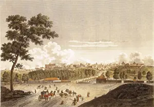 View of Madrid taken from the way to Segovia. Picture of the Laborde's work "Voyage de l'Espagne" (Paris, 1806-1820). Etching. SPAIN. Madrid. Municipal Museum