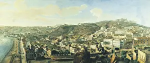 Peacefulness Prints: View of Naples with the District of Chiaia from Pizzofalcone (Veduta di Napoli con il borgo di Chiaia da Pizzofalcone)