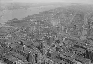 Docks Prints: View northwest from the Woolworth Building of downtown Manhattan, c. 1920