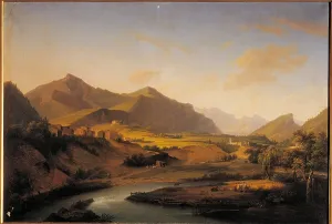 Idyllic Prints: View of the Oglio River and the Mountains of Bergamo and Brescia Region