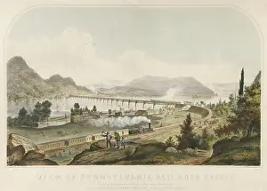 Travel Prints: View of Pennsylvania Railroad Bridge over Susquehanna River