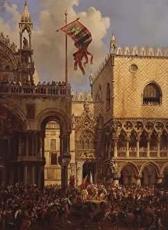 Banner Prints: View of the Porta della Carta, by Louis Querena