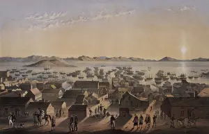 Specific Place Prints: View of San Francisco, California, looking toward the bay, by Frank Marryat, ca. 1849-1850