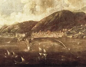Town Planning Prints: View of Savona from the sea in 15th c